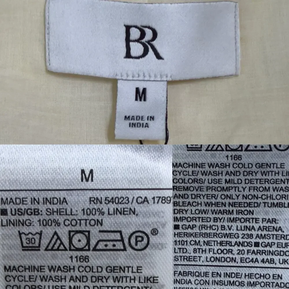 NEW Banana Republic Livia Linen Mini Shift Dress size Medium Butter Yellow